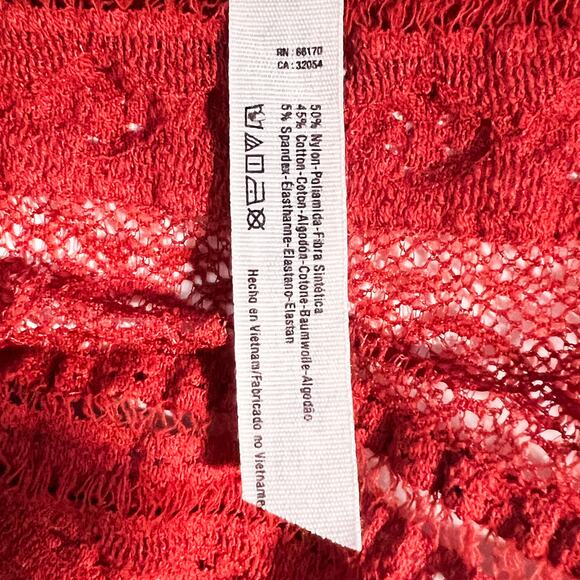 Free People Top S Womens Lace Peplum Boho Romantic Girly Flirty Sheer Pucker - Picture 6 of 7